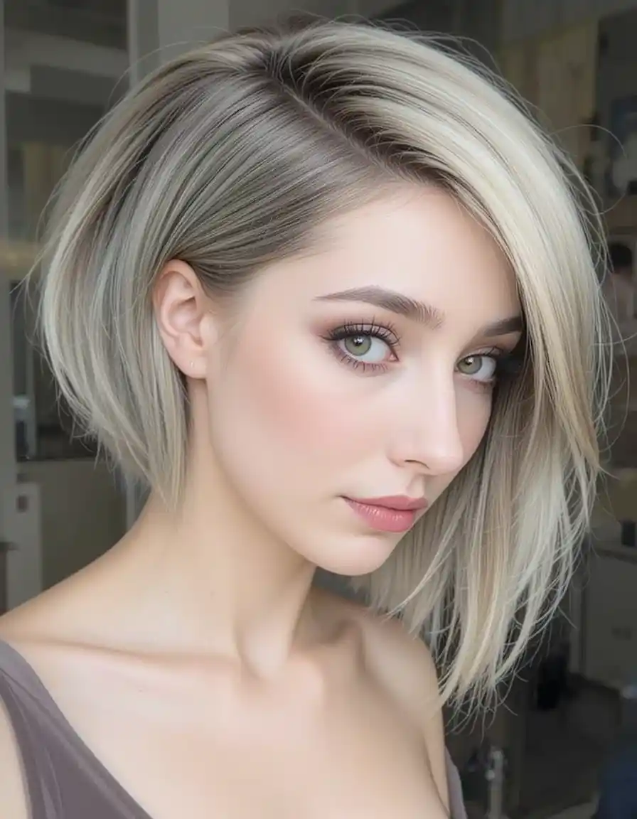 Asymmetrical Bob with Modern Shape Asymmetrical Bob with Modern Shape