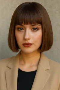 Front Page 30 Blunt Bob with Straight Across Bangs