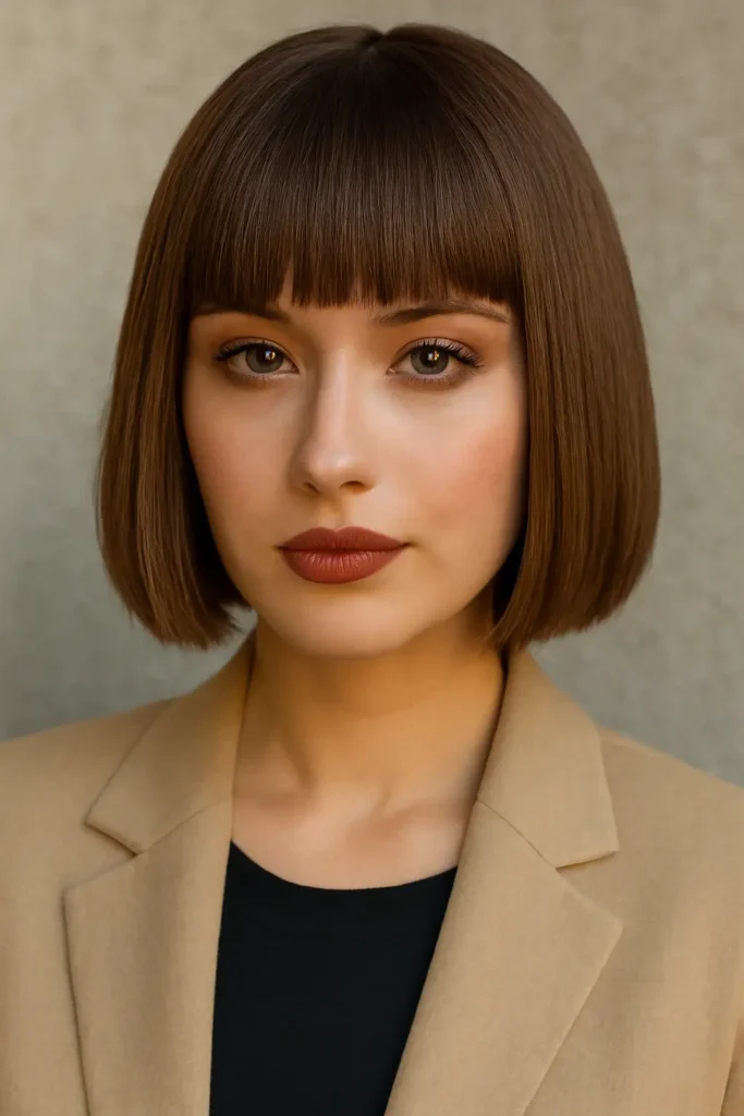 Blunt Bob with Straight Across Bangs Blunt Bob with Straight Across Bangs