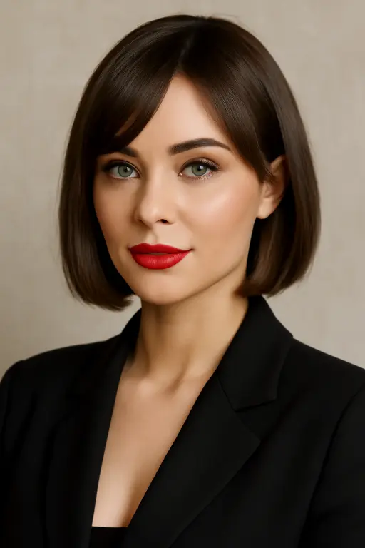 Blunt Bob with Wispy Side Bangs Blunt Bob with Wispy Side Bangs
