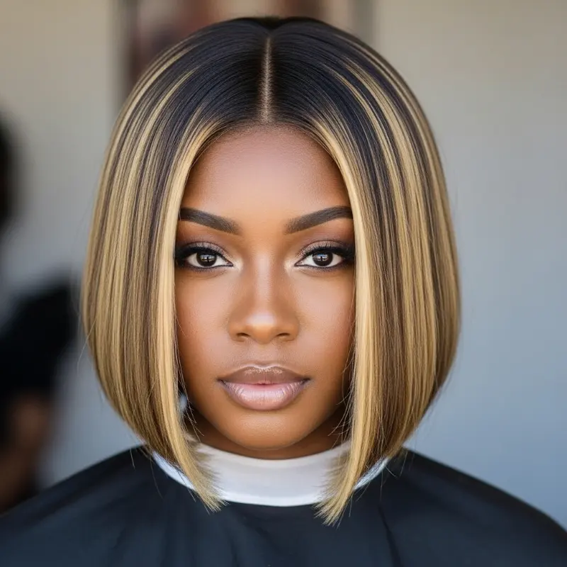 Bob Cut & Blonde Highlights - Summer Hair Color Ideas for Black Women Bob Cut & Blonde Highlights - Summer Hair Color Ideas for Black Women