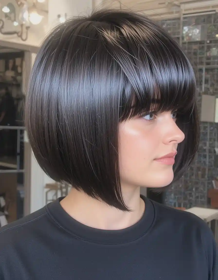 Finger Waves for Glam Short Hair Chestnut Brown with Bangs