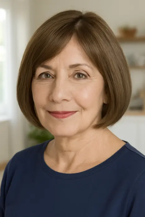 35 Hairstyles for Women Over 60 with Sleek Hair and Grace 6 Classic Bob with Subtle Layers