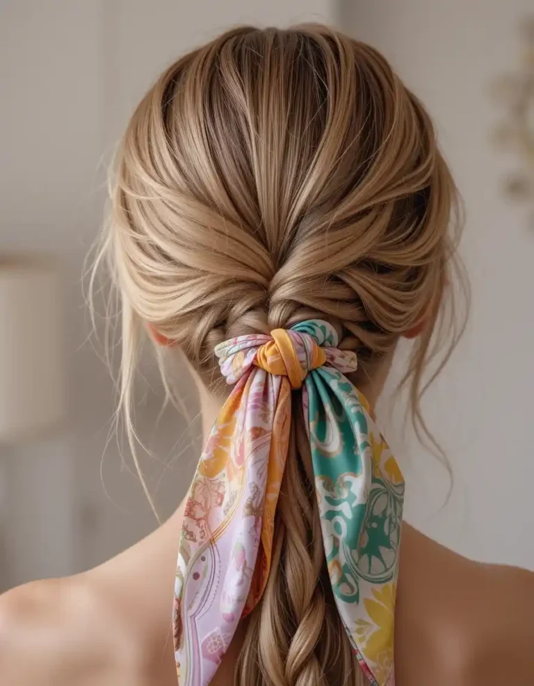 Colorful Scarf Braid for Summer Flair Colorful Scarf Braid for Summer Flair