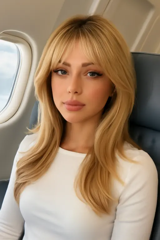 Full Blonde Layers with Feathered Bangs Full Blonde Layers with Feathered Bangs