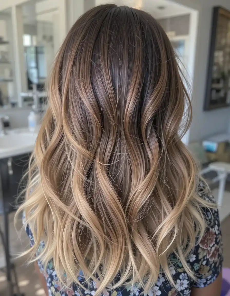 Golden Brown Balayage with Soft Highlights Golden Brown Balayage with Soft Highlights