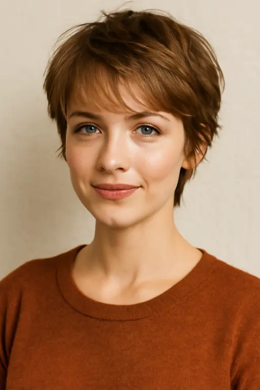 Layered Pixie with Wispy Bangs Layered Pixie with Wispy Bangs