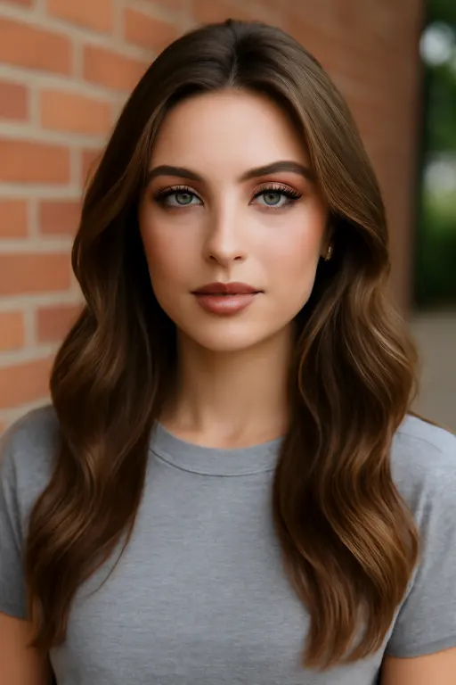 Long Layered Blonde Waves with Feathered Bangs Long Layered Blonde Waves with Feathered Bangs