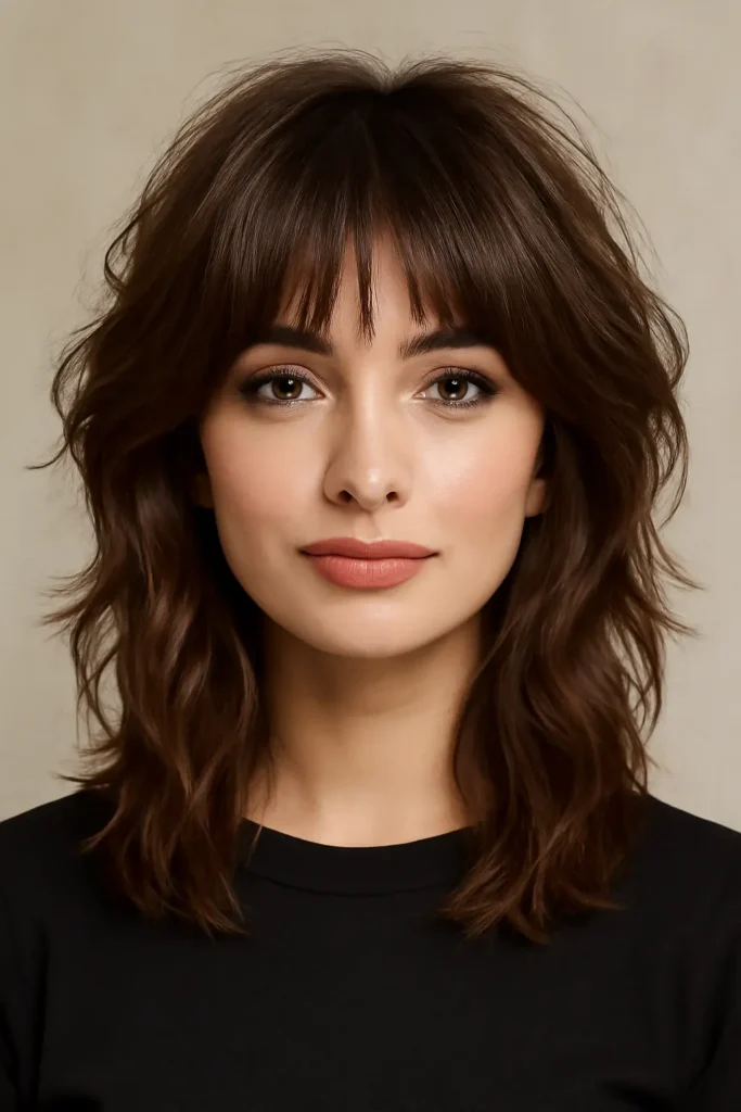 Shaggy Layers with Feathered Bangs Shaggy Layers with Feathered Bangs