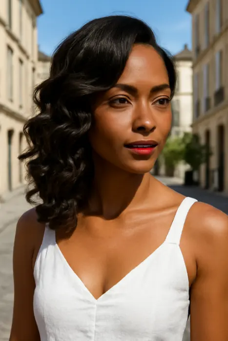 43 Stunning & Fresh Summer Hairstyles for Black Women 5 Side Swept Curls – Effortlessly Chic