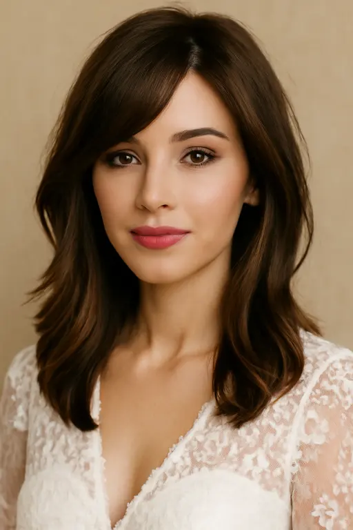 Textured Long Bob with Side-Swept Bangs Textured Long Bob with Side-Swept Bangs
