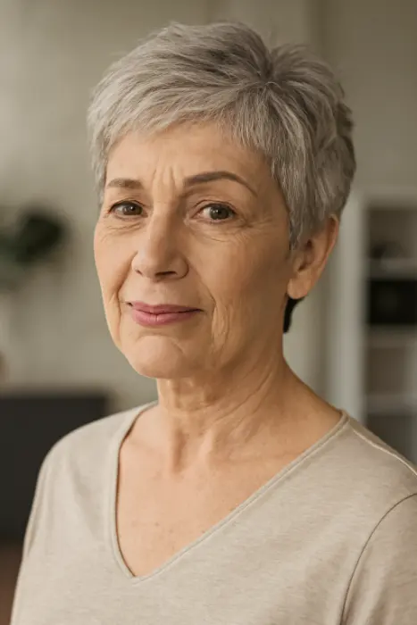 35 Hairstyles for Women Over 60 with Sleek Hair and Grace 11 Textured Pixie for Effortless Style