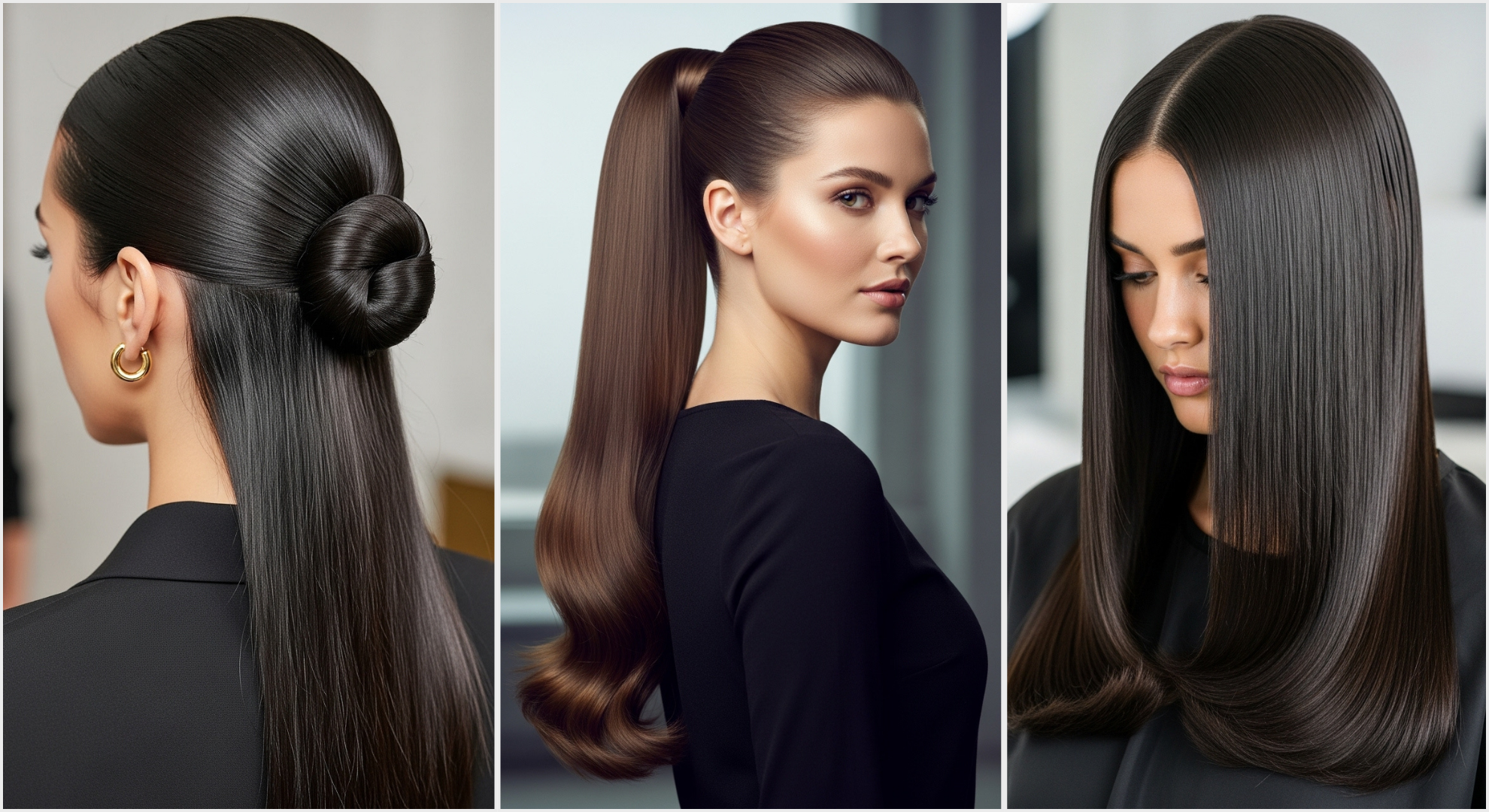 12 Sleek Hairstyles 2025 – Ponytails, Buns & Straight Hair 1 12 Sleek Hairstyles 2025 – Ponytails, Buns & Straight Hair