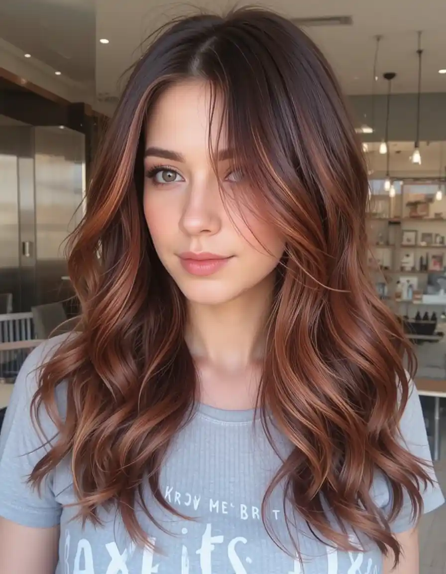 Auburn Brown Balayage Auburn Brown Balayage
