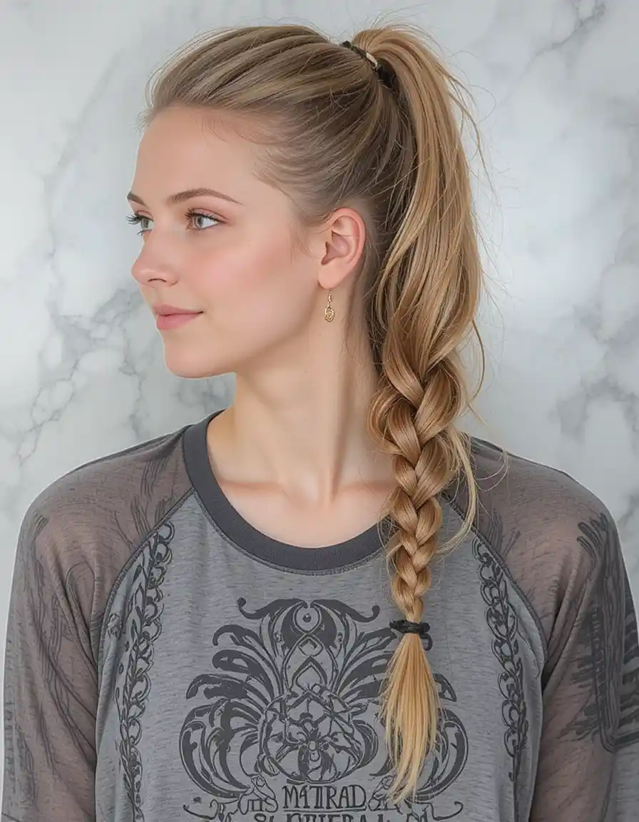 Braided Ponytail for Added Texture Braided Ponytail for Added Texture