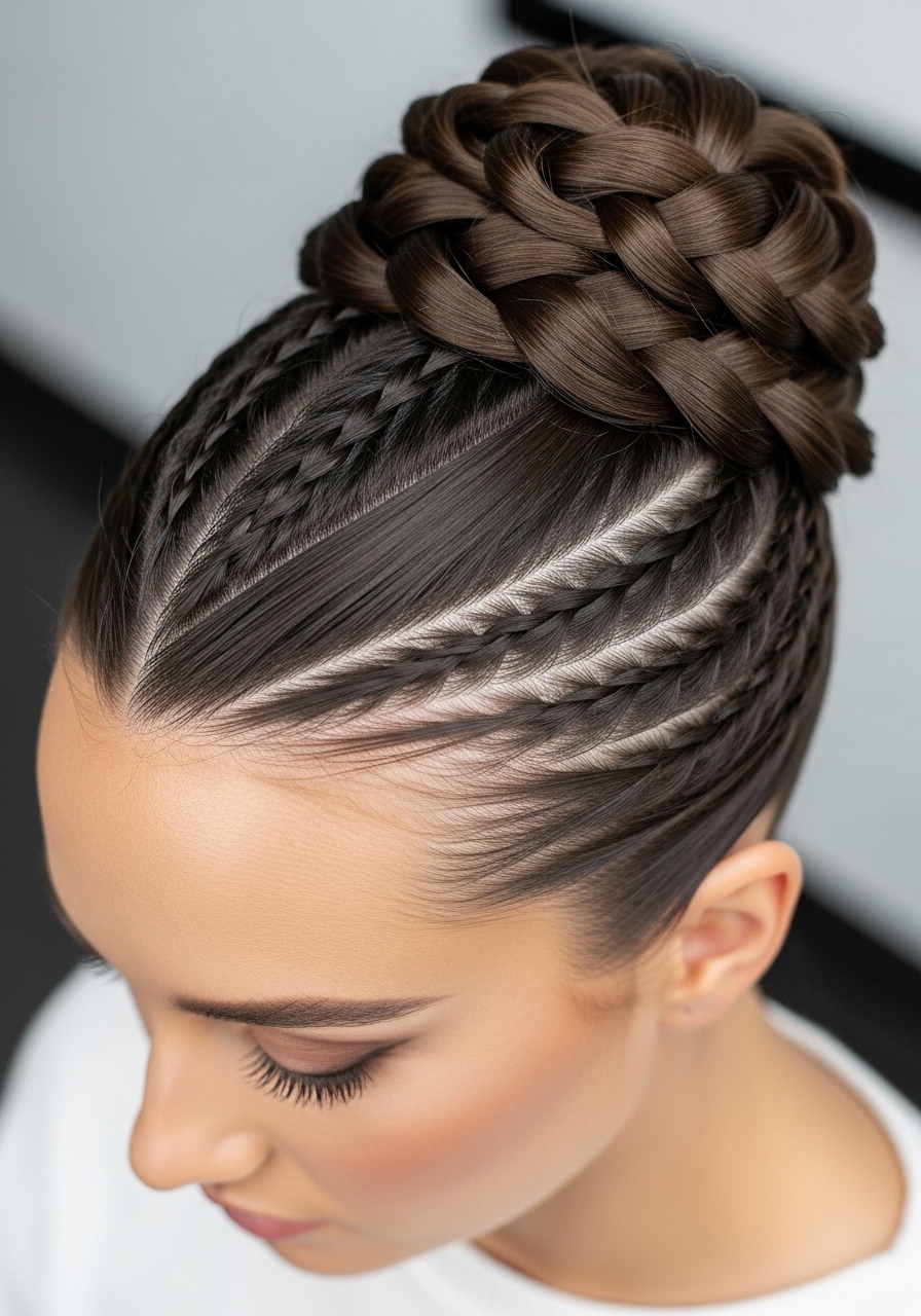 Bun Hairstyles with Zigzag Parts Bun Hairstyles with Zigzag Parts