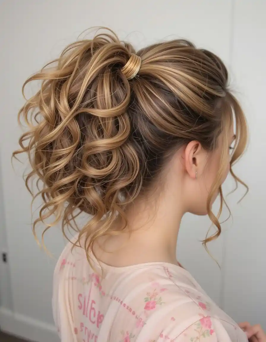 Curled Ponytail for Bouncy Texture Curled Ponytail for Bouncy Texture