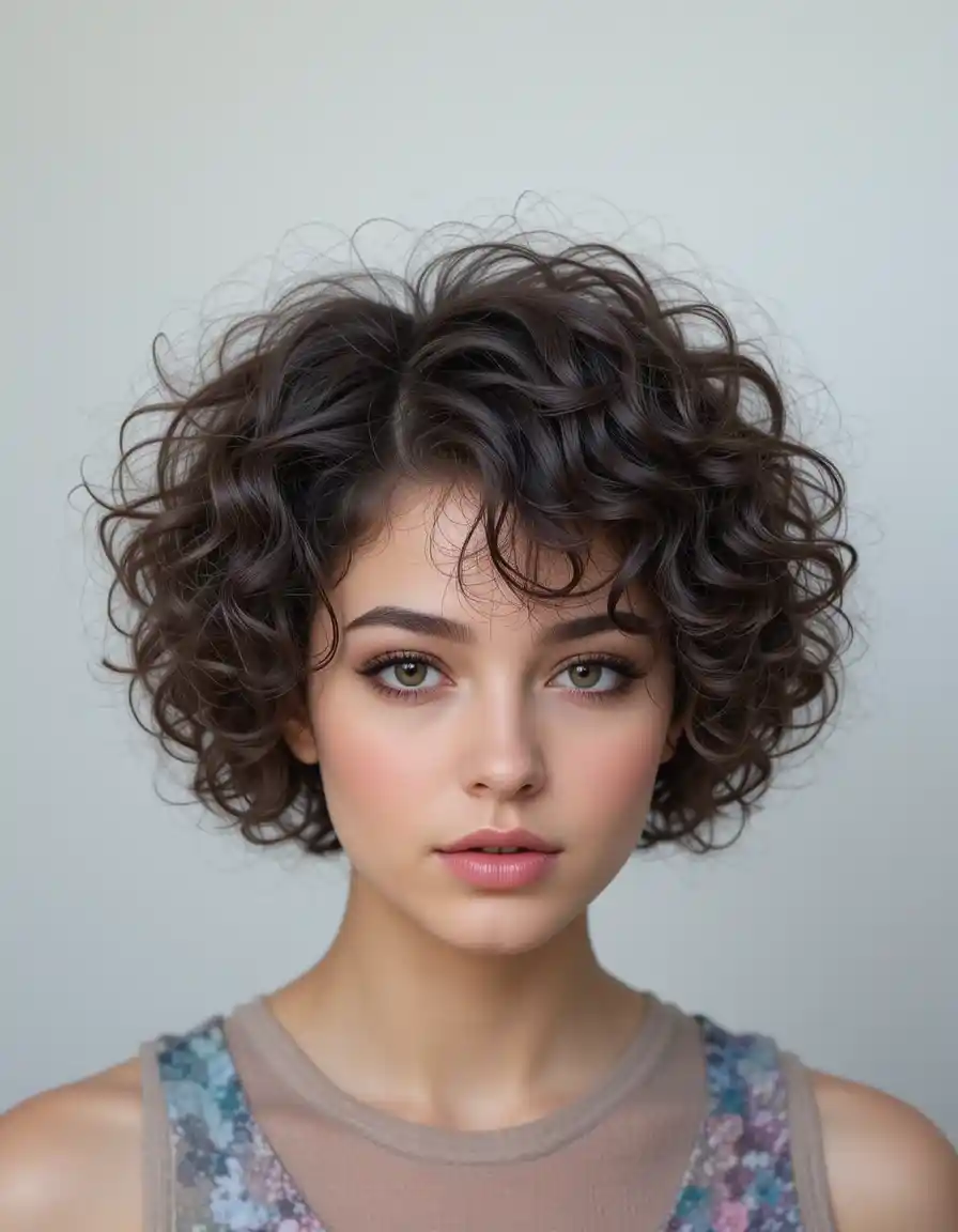 Curly Pixie Cut with Defined Edges Curly Pixie Cut with Defined Edges