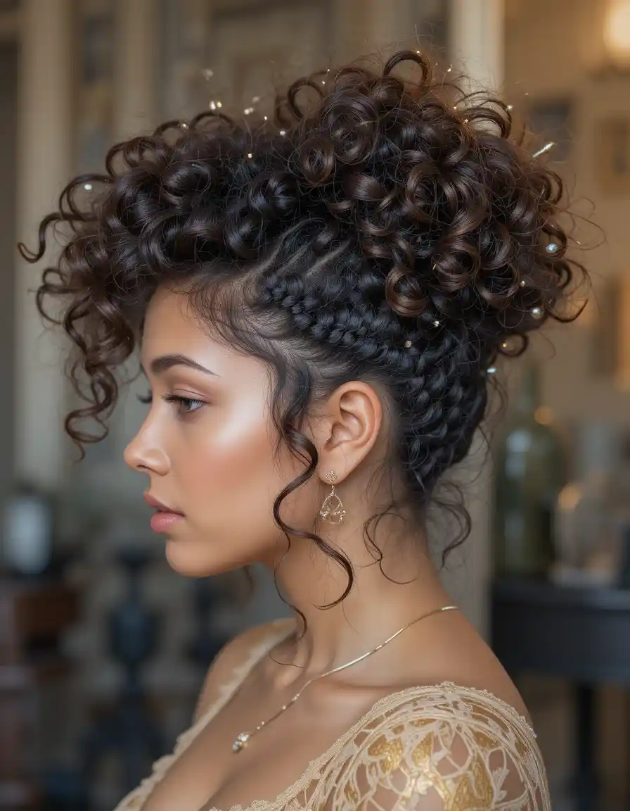 Curly Updo That Embraces Texture Curly Updo That Embraces Texture