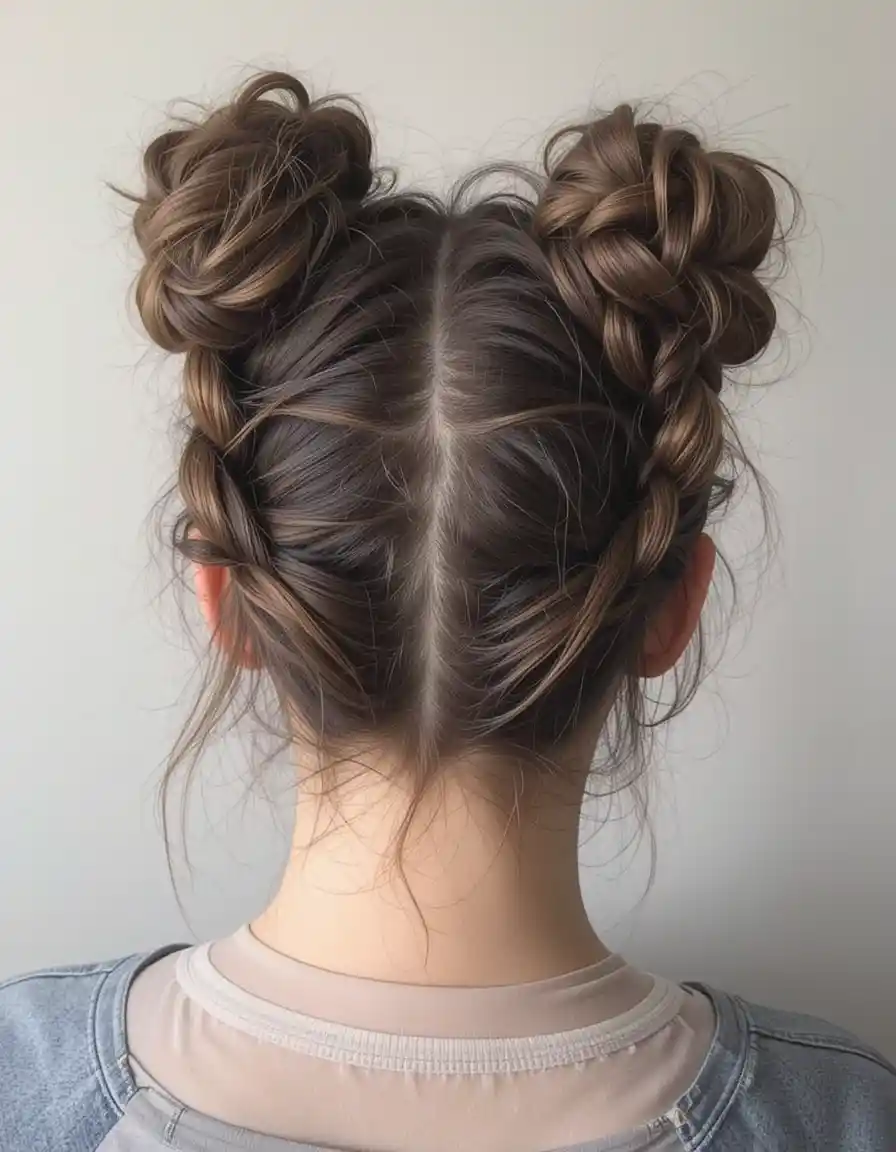 Double Dutch Braid Buns for Extra Hold Double Dutch Braid Buns for Extra Hold