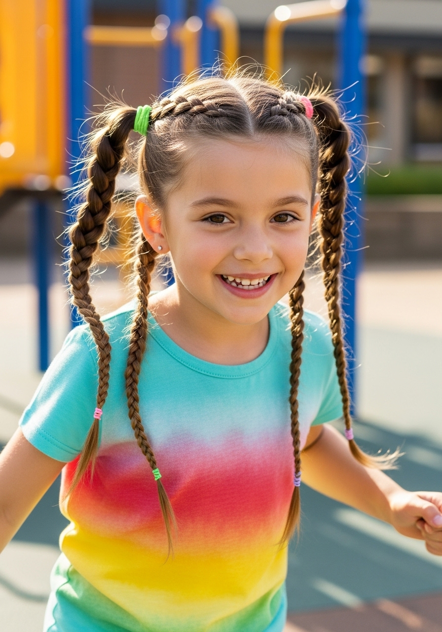 Double Dutch Braids Into Pigtails Double Dutch Braids Into Pigtails
