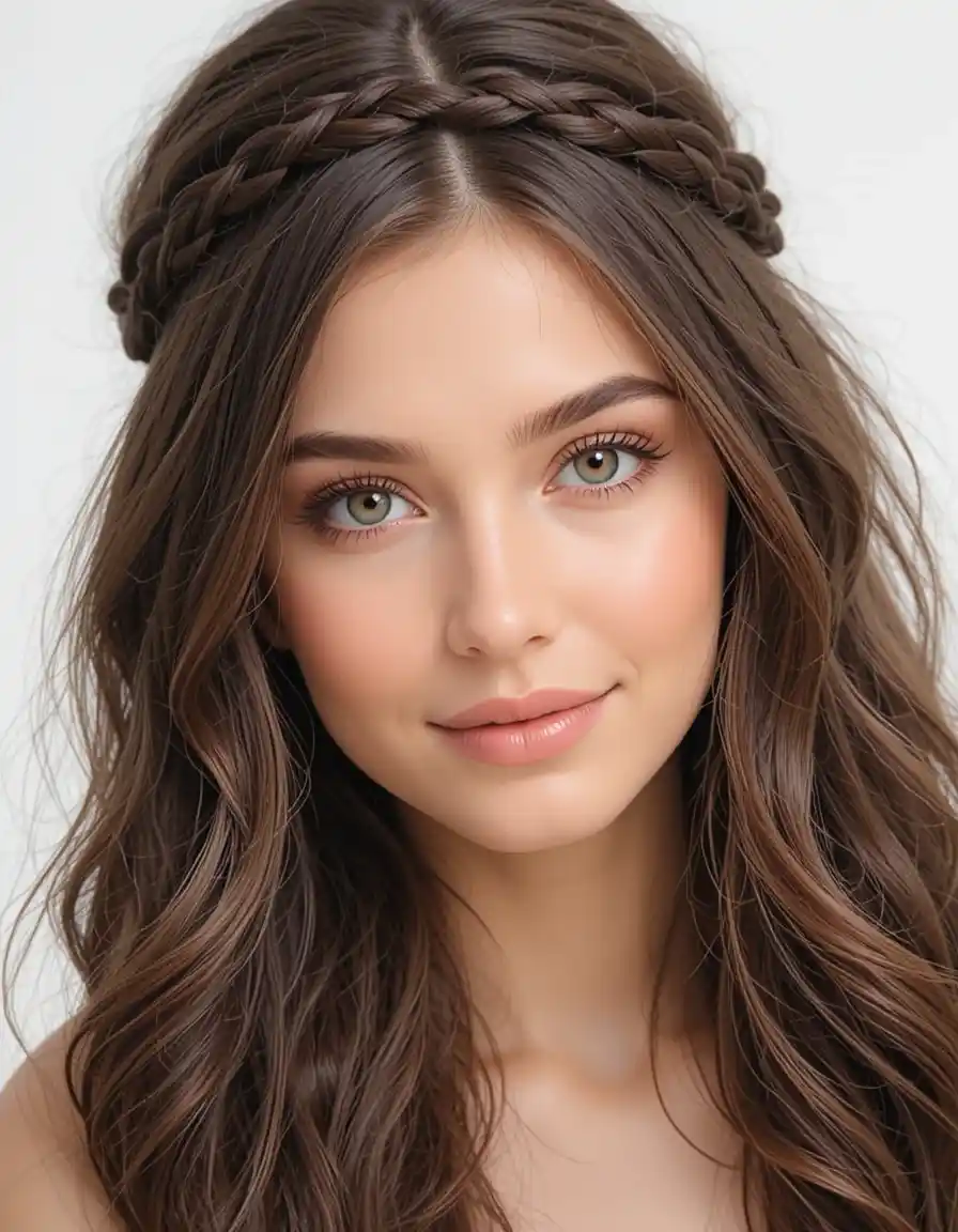 French Braid Crown for Romantic Detail French Braid Crown for Romantic Detail