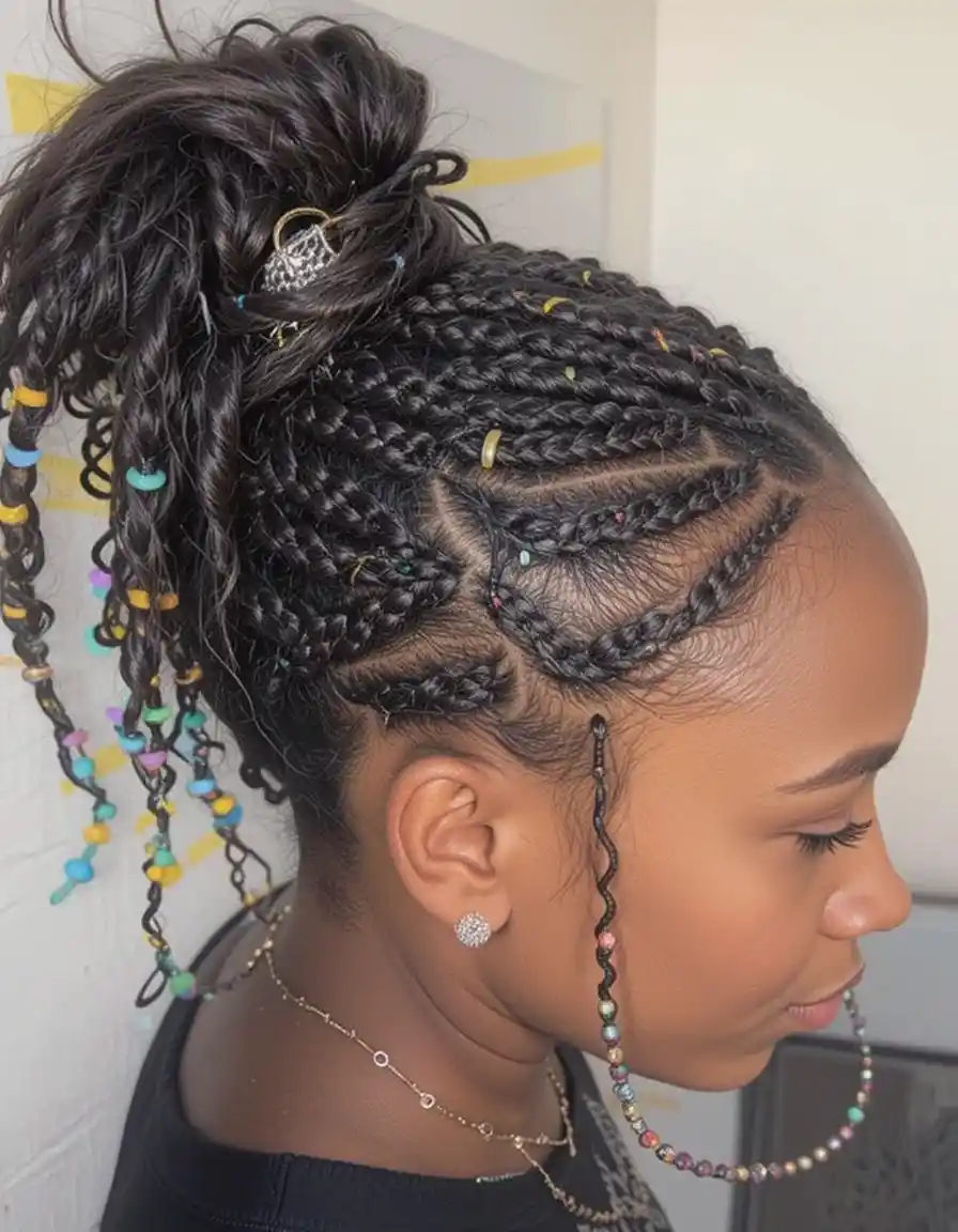 Half-Up Box Braids with a Statement Half-Up Box Braids with a Statement