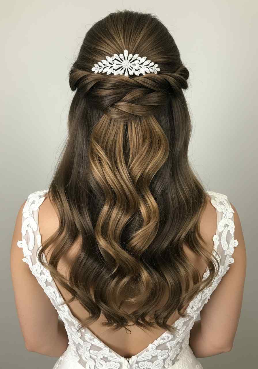 Half-Up, Half-Down Beauty Wedding Hairstyles