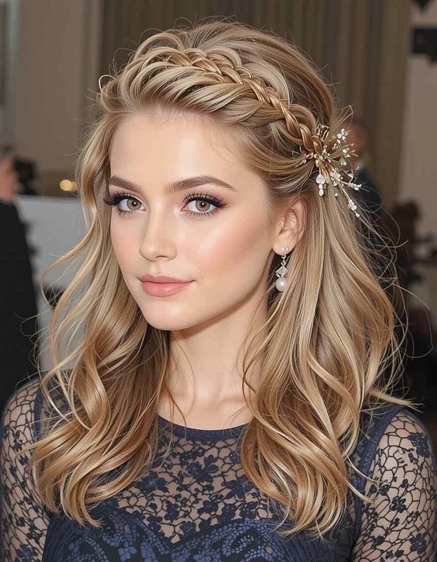 Half-Up, Half-Down Glam Half-Up, Half-Down Glam