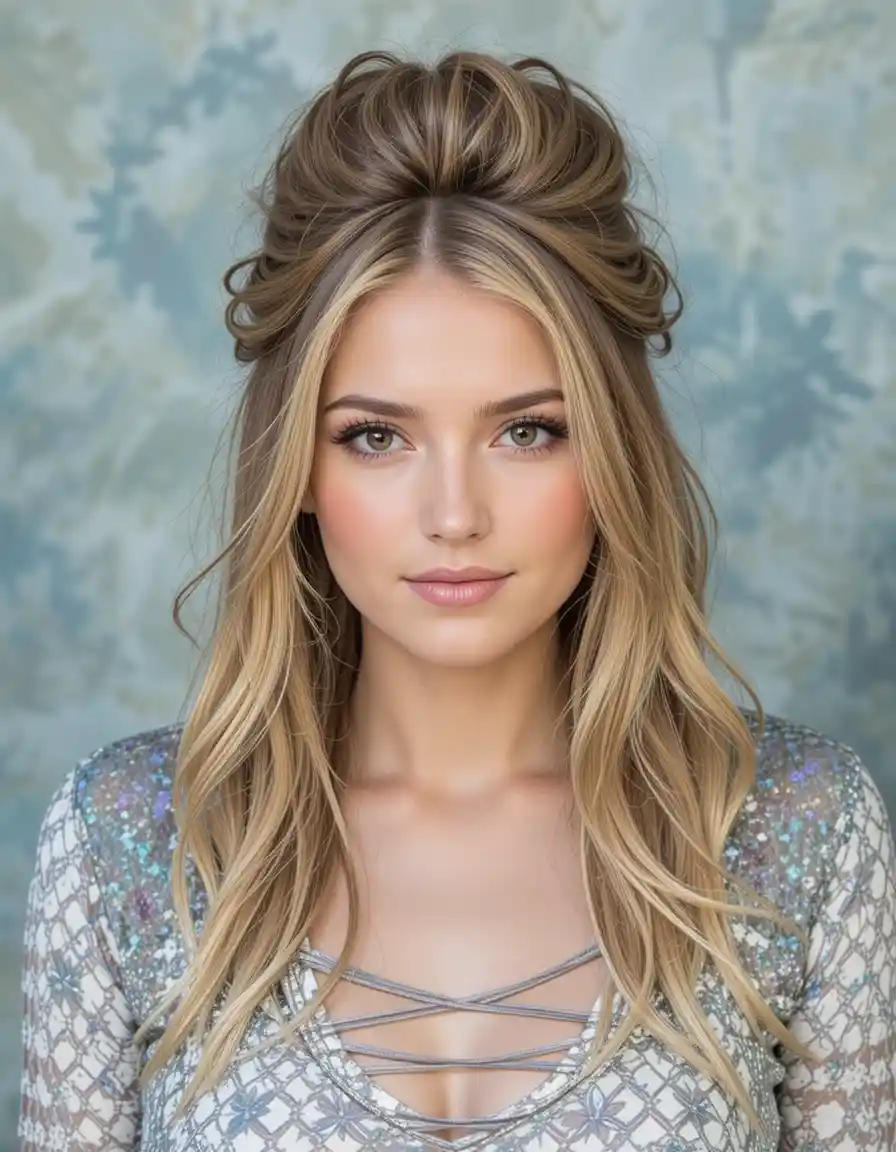 Half-Up Half-Down with Layers Half-Up Half-Down with Layers