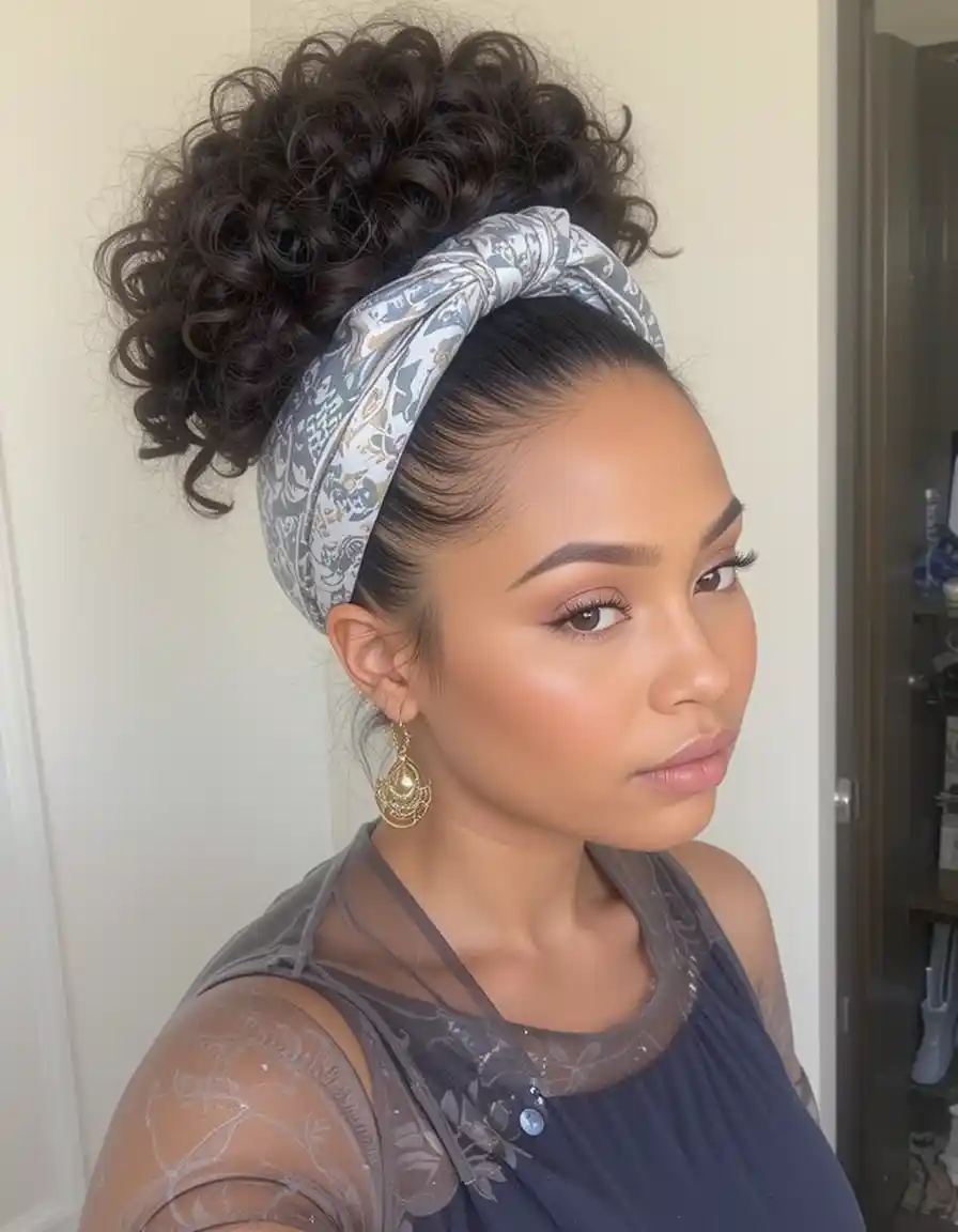 High Puff with Crown Volume High Puff with Crown Volume - Summer Curly Hairstyle Ideas
