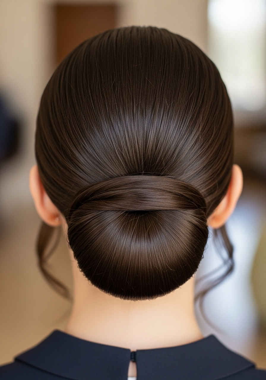 Low Bun with Hair Wrap Low Bun with Hair Wrap