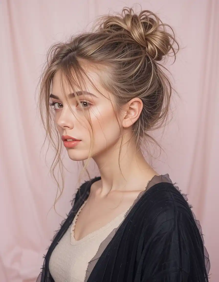 Messy Bun for Effortless Texture Messy Bun for Effortless Texture