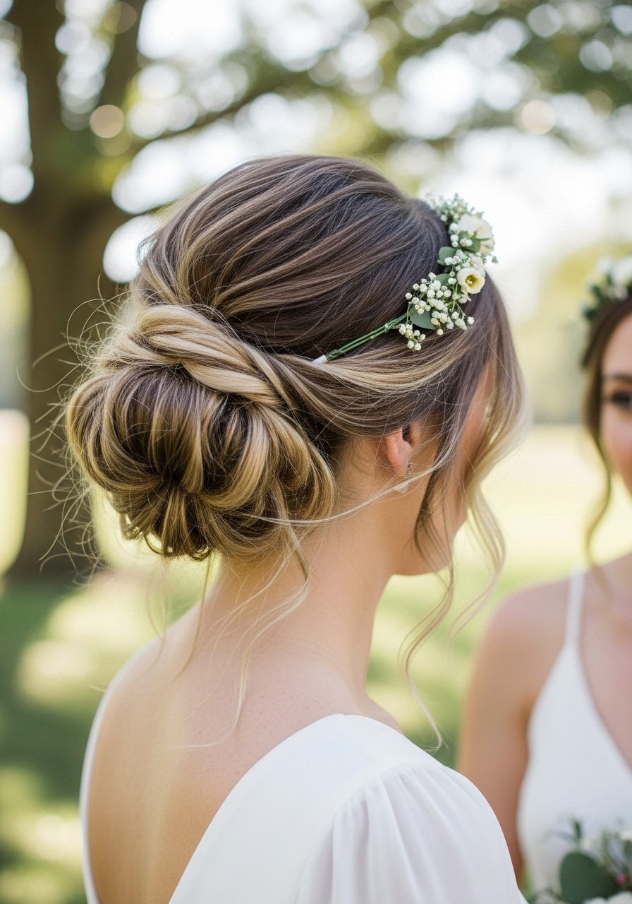 Messy Bun with Textured Accents Messy Bun with Textured Accents