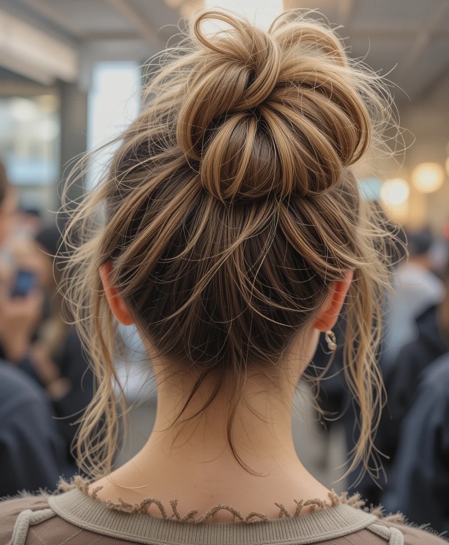 Messy Buns With Loose Strands Messy Buns With Loose Strands