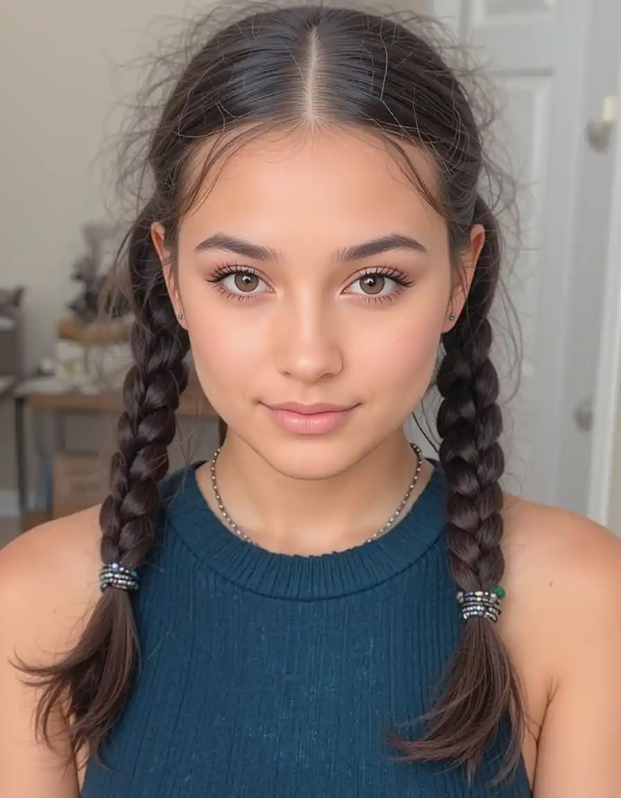 Pigtail Braids for a Youthful Look Pigtail Braids for a Youthful Look