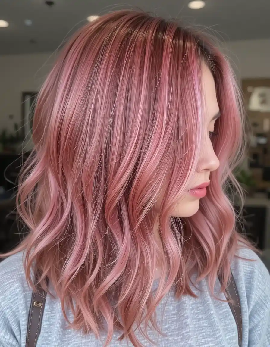 Pinkish Red Balayage Pinkish Red Balayage