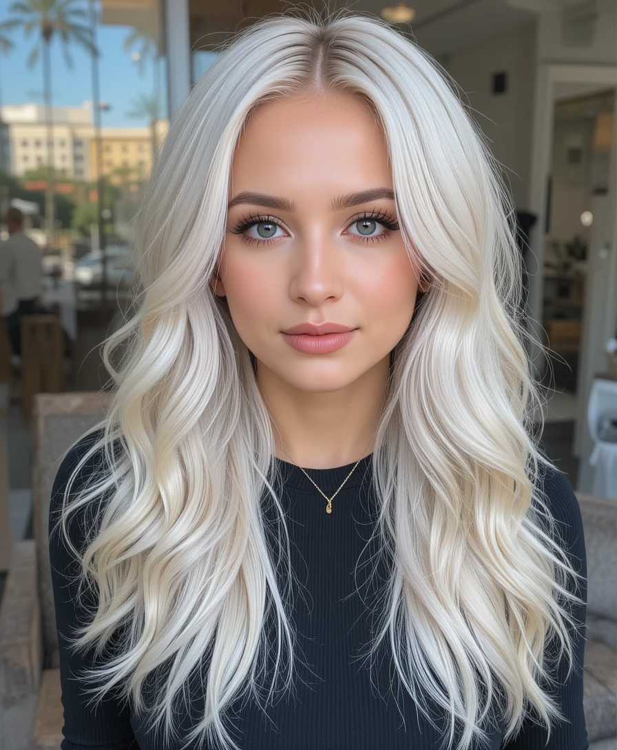 Platinum hairstyles with Pearly Bamboo Highlights Platinum hairstyles with Pearly Bamboo Highlights