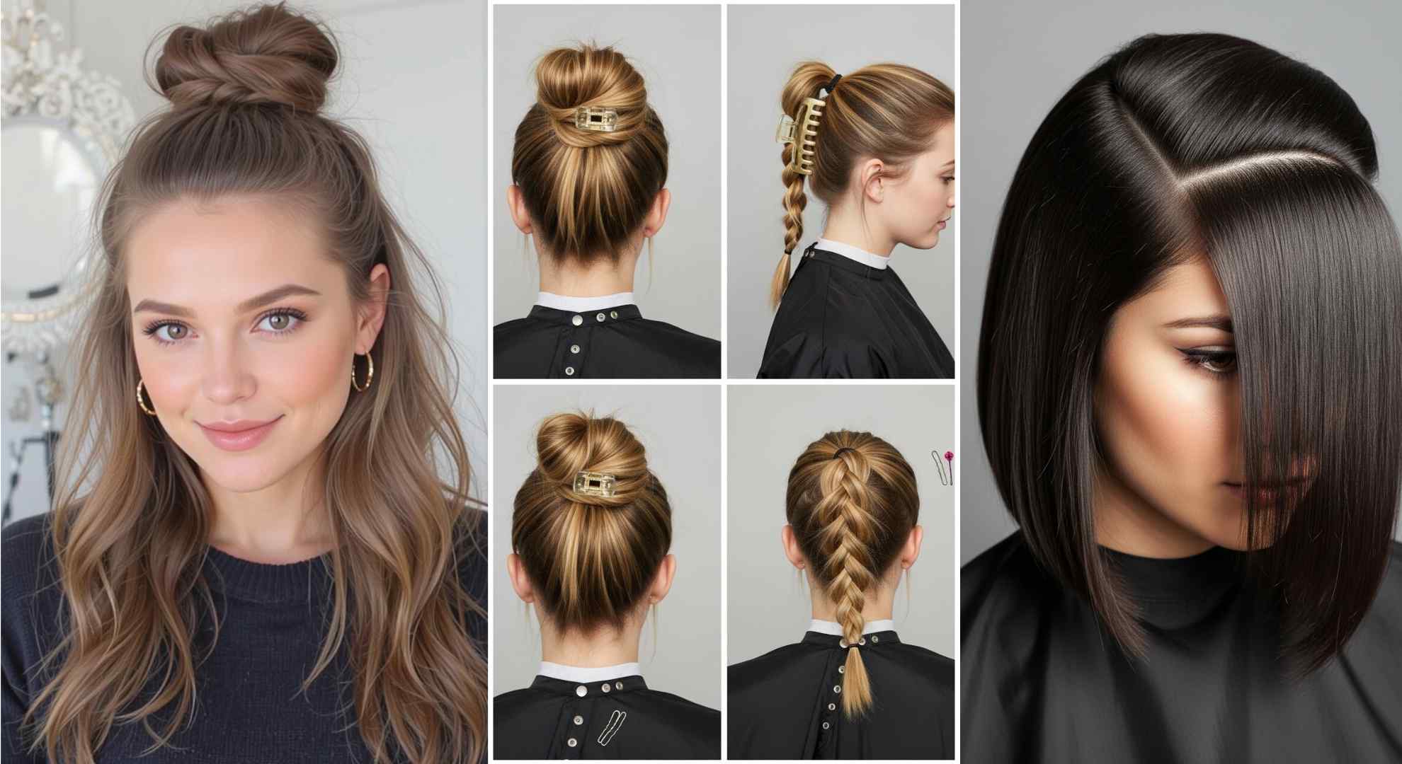 13 Quick Easy Hairstyles for Short, Medium & Long Hair 1 Quick Easy Hairstyles for Short, Medium & Long Hair