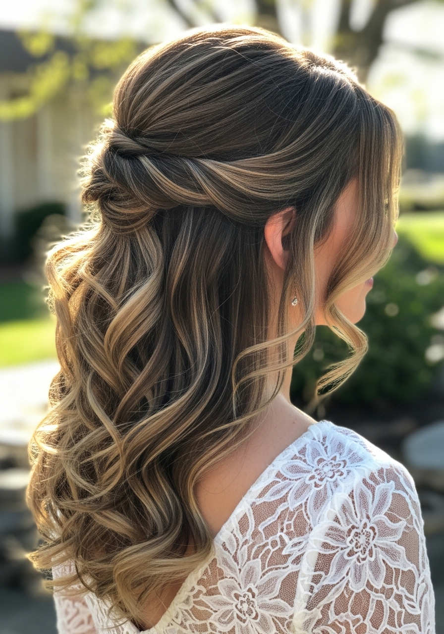 Romantic Half-Up, Half-Down Curls Romantic Half-Up, Half-Down Curls