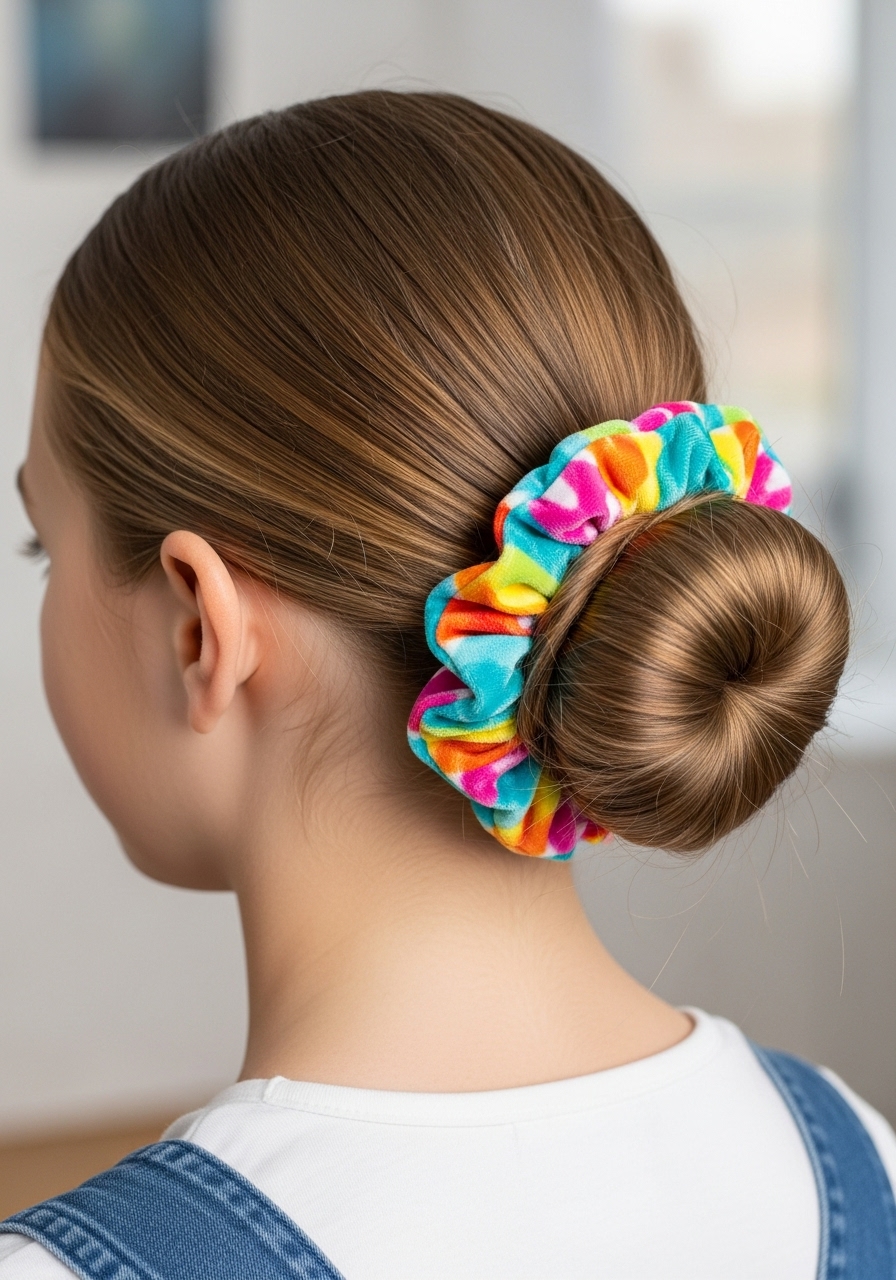 Scrunchie-Studded Low Bun Scrunchie-Studded Low Bun