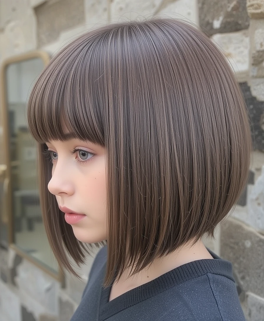 Short Bob with Blunt Bangs Short Bob with Blunt Bangs
