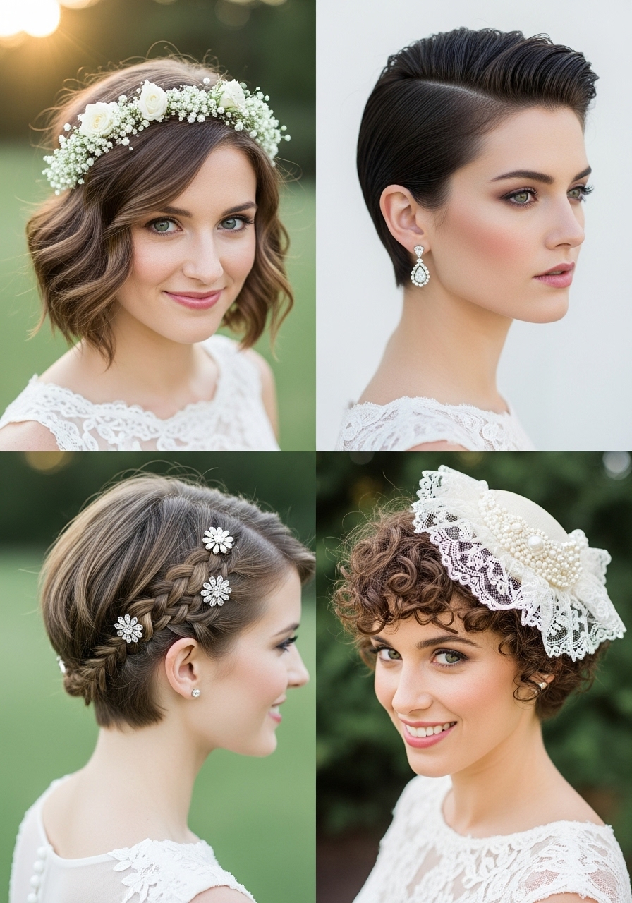 Short Hair Wedding Styles Short Hair Wedding Styles