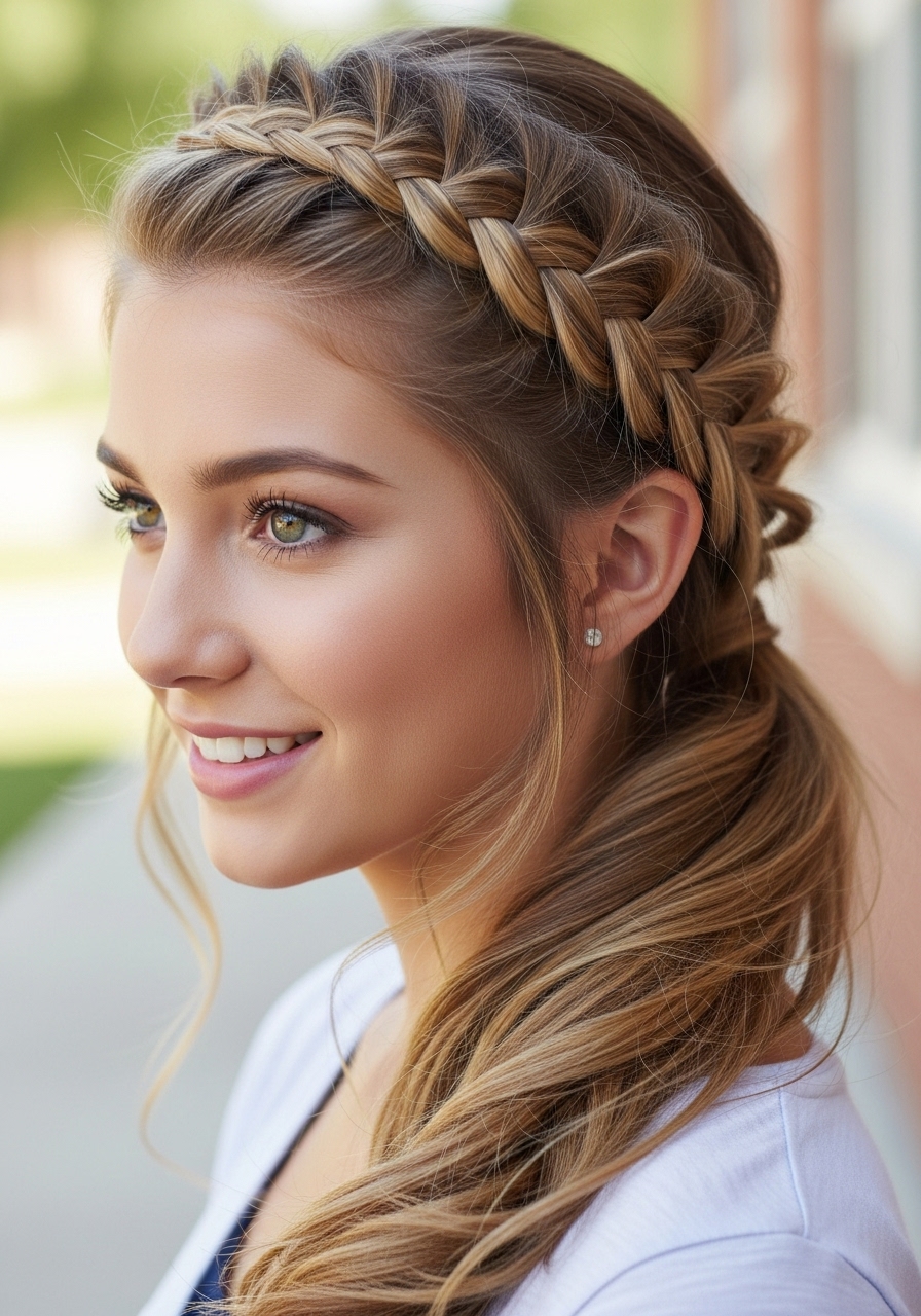 Side French Braid Crown Side French Braid Crown