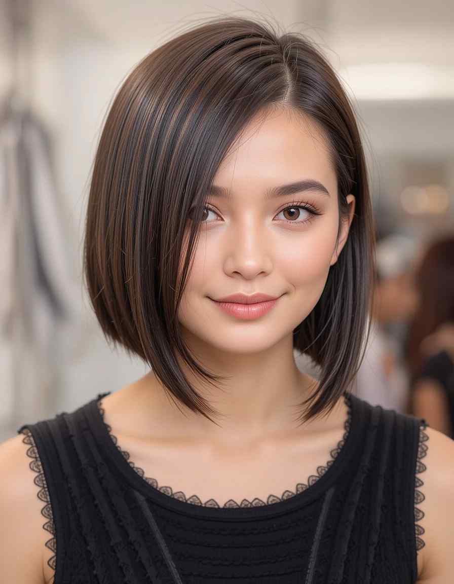 Sleek Bob with Side Part Sleek Bob with Side Part