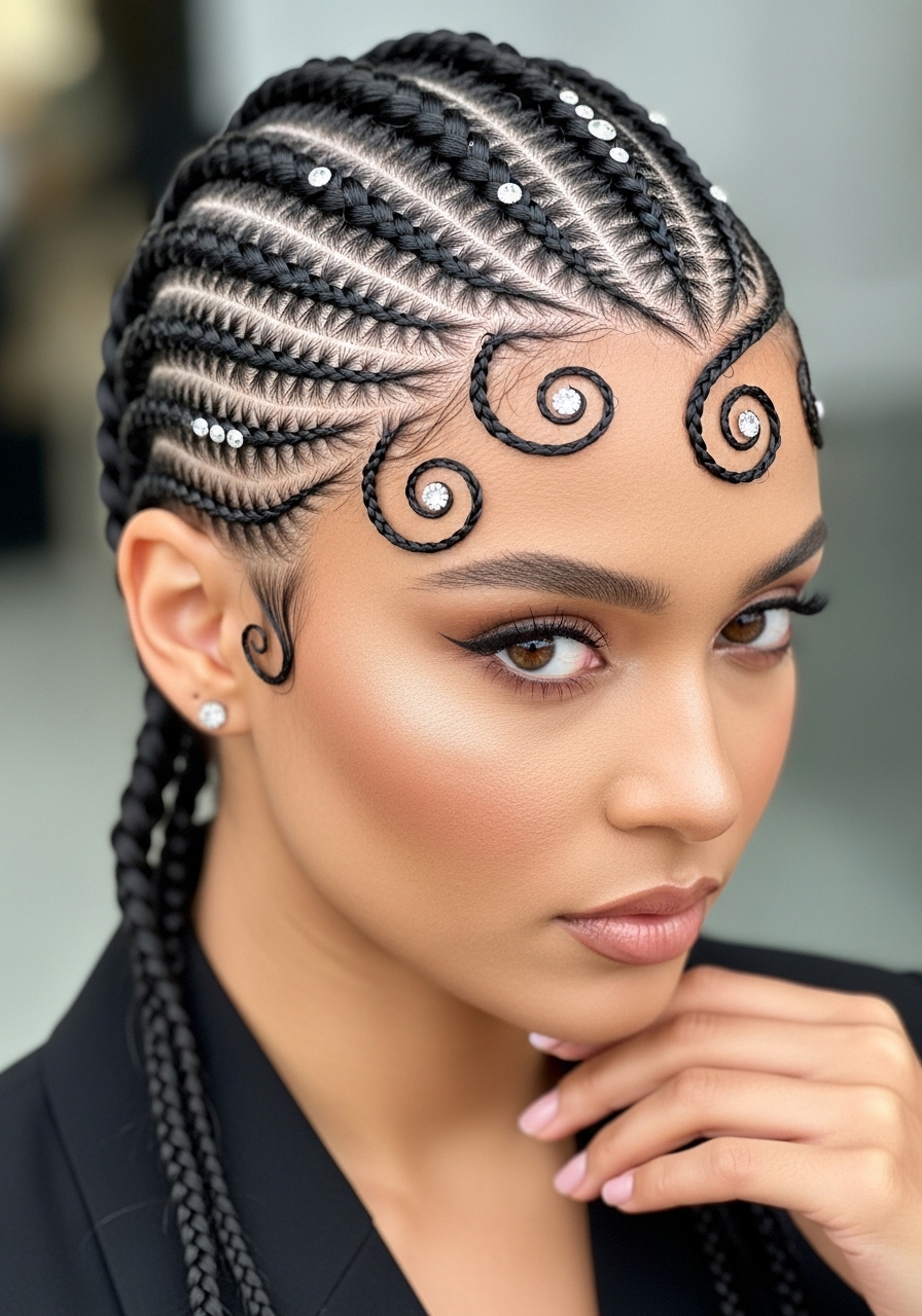 Slicked-Back Cornrows Slicked-Back Cornrows
