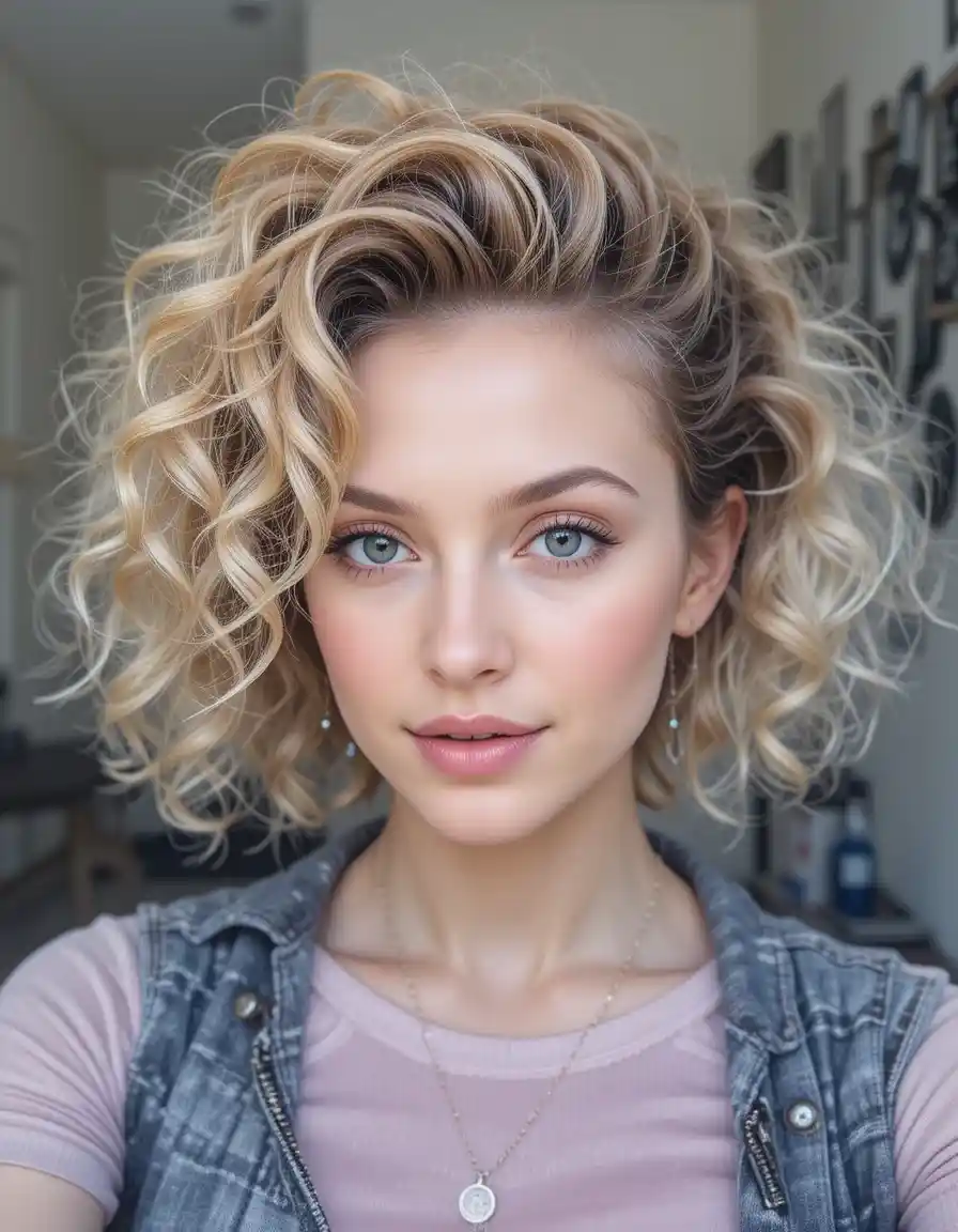 Tapered Cut Curls with Volume Focus Tapered Cut Curls with Volume Focus