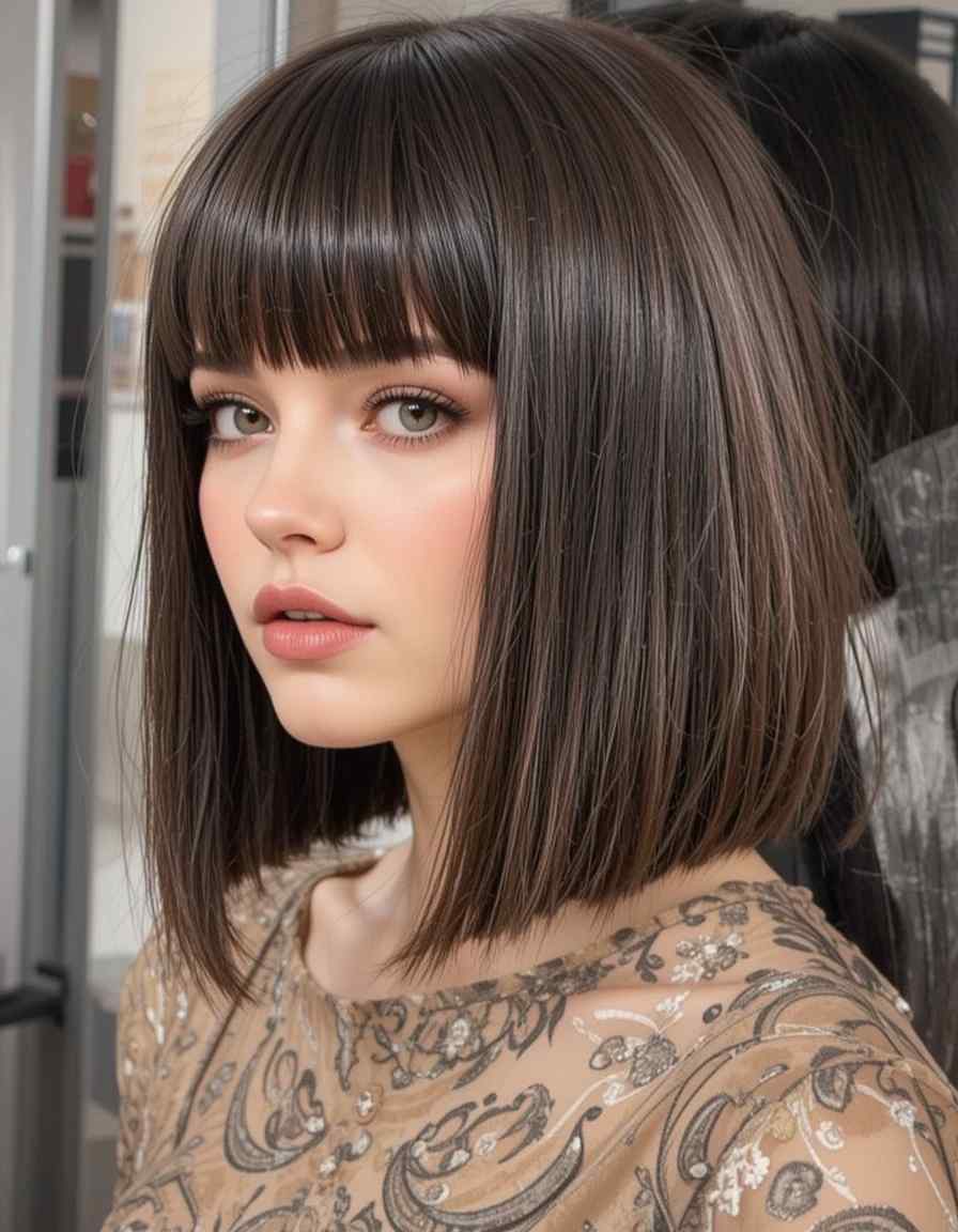 The Blunt Bob with Bangs The Blunt Bob with Bangs