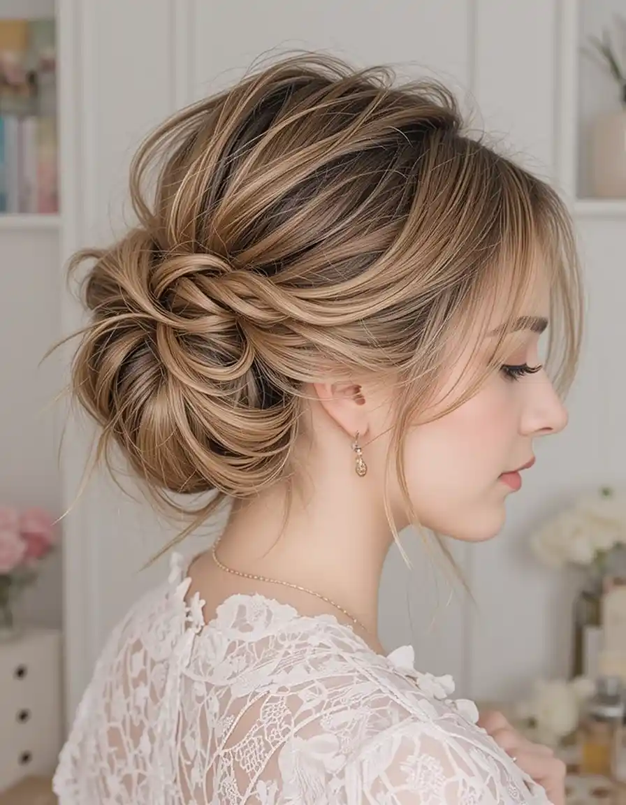 Twisted Updo with Natural Movement Twisted Updo with Natural Movement